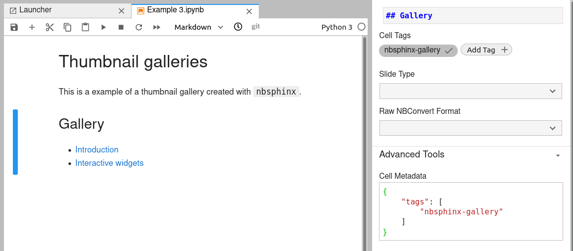 Panel to modify cell metadata in JupyterLab